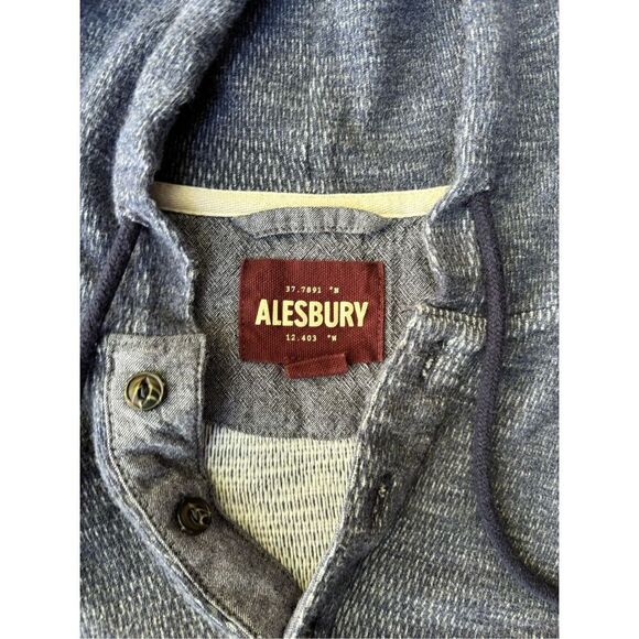 Alesbury Men's Blue Keaton Thermal Classic Long Sleeve Henley Hoodie Size 2XL - Picture 5 of 8